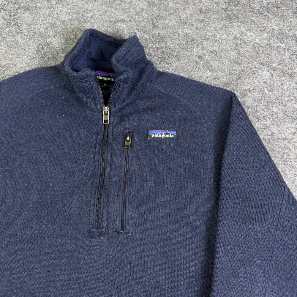 Patagonia Better Sweater 1/4 Zip Fleece Pullover Navy Blue Mens XS 25522
